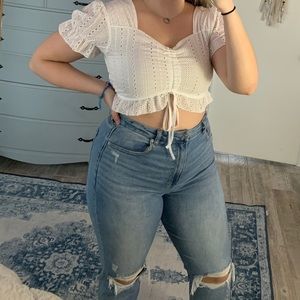 Puffy sleeve crop top